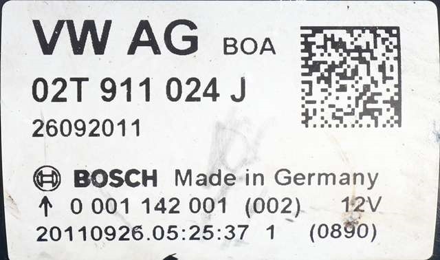 Starter til VW Polo 2009-2014 (Type V, Fase 1)  (BOSCH|0 001 142 001|02T 911 024 J|)