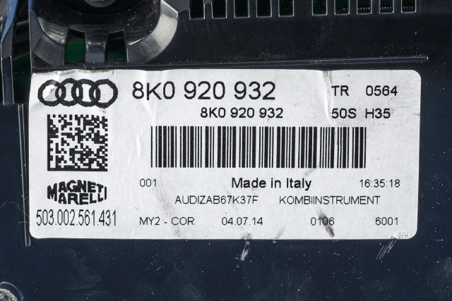 Instrumentpanel til Audi A4 2007-2014 (Type IV) (B8) (B8) (VAG|8K0 920 932|)