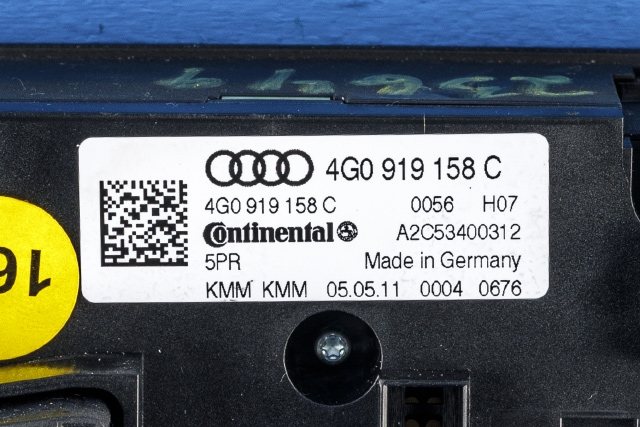 Varmeapparat betjening bak til Audi A7 2010-2014 (Type I, Fase 1) (VAG|4G0 919 158 C|)