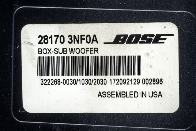 Bilstereo sub-woofer til Renault Zoe 2013-2019 (Fase 1) (BOSE|28170-3NF0A|)