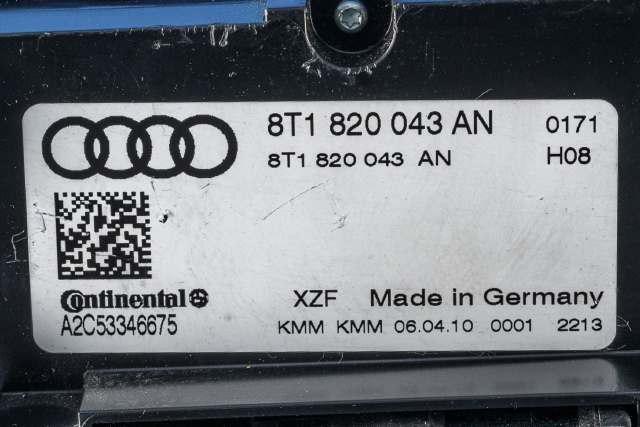 Varmeapparat betjening til Audi Q5 2008-2012 (Type I, Fase 1)  (VAG|8T1 820 043 AN|)