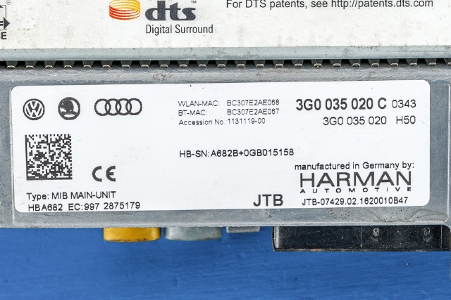 Bilstereo til VW Passat 2015-2019 (Fase 1) (B8) (B8) (VAG|3G0 035 020 C|)