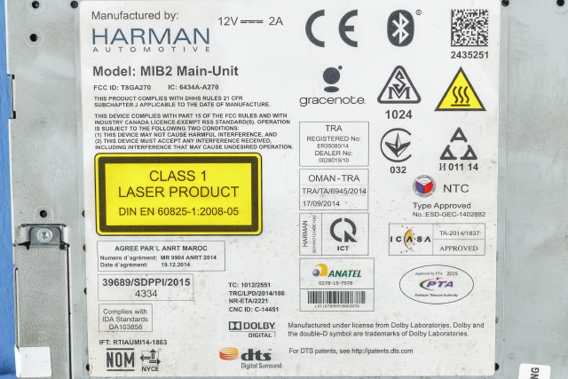 Bilstereo til VW Passat 2015-2019 (Fase 1) (B8) (B8) (VAG|3G0 035 020 C|)