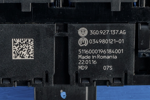 Bryter diverse til VW Passat 2015-2019 (Fase 1) (B8) (B8) (VAG|3G0 927 137 AG|)