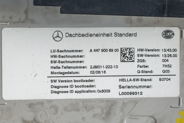 Taklyspanel til Mercedes Vito 2014-->> (W447) (W447) (MERCEDES|A 447 900 69 00|)