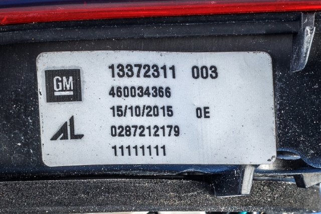 Baklykt høyre indre til Opel Meriva B 2010-2017 (GM|13 372 311|)