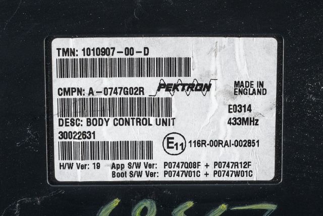 Styreenhet comfort (BCM) til Tesla Model S 2013-2016 (Fase 1) (TESLA|1010907-00-D|)