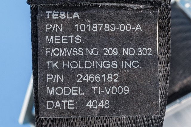 Sikkerhetsbelte bak høyre til Tesla Model S 2013-2016 (Fase 1) (TESLA|1018789-00-A|)