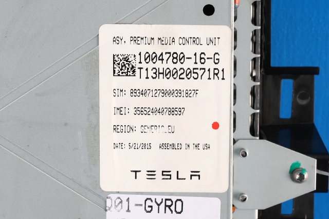 Multimedia display (MCU - Media Controller Unit) til Tesla Model S 2013-2016 (Fase 1) (TESLA|1004780-16-G|)