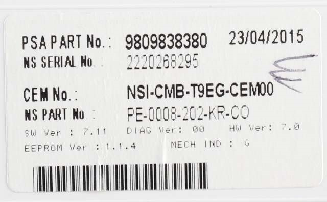 Instrumentpanel til Peugeot 308 2013-2021 (Type II)  (PEUGEOT|98 098383 80|)