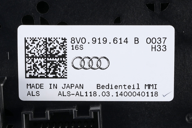 Bilstereo navigasjon betjeningspanel til Audi A3 2012-2016 (Type III, Fase 1)  (VAG|8V0 919 614 B|)