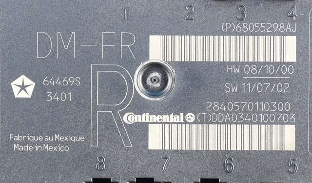 Styreenhet dør høyre foran til Dodge RAM 2009-2018 (Type IV) (DODGE|P68055298 AJ|)