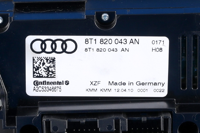 Varmeapparat betjening til Audi A5 2007-2016 (Type I)  (VAG|8T1 820 043 AN|)