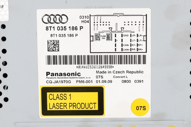 Bilstereo til Audi A4 2007-2014 (Type IV) (B8) (B8) (VAG|8T1 035 186 P|)
