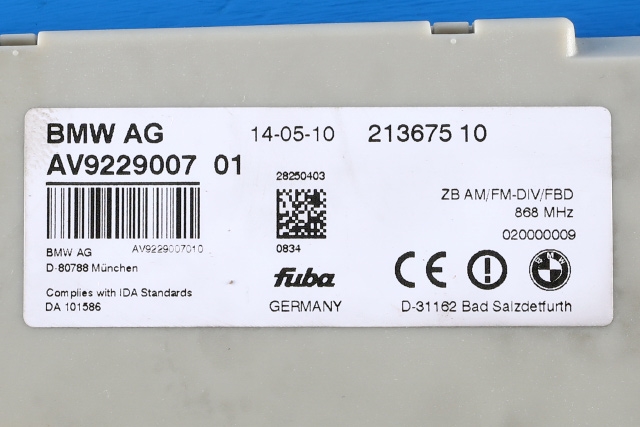 Antenne forsterker til BMW 5-Serie 2010-2017 (F10/F11) (F10/F11) (BMW|9 229 007|)