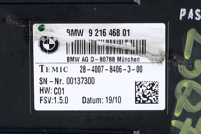 Styreenhet sete til BMW 5-Serie 2010-2017 (F10/F11) (F10/F11) (BMW|9 216 468|)
