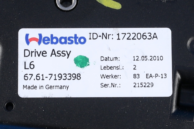 Takluke motor til BMW 5-Serie 2010-2017 (F10/F11) (F10/F11) (BMW|7 193 398|)
