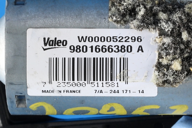 Viskermotor bakrute til Citroën C4, Cactus 2014-2017 (Fase 1)  (VALEO|W000052296|98 016663 80|)
