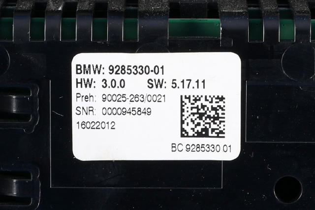 Varmeapparat betjening til BMW 5-Serie 2010-2017 (F10/F11) (F10/F11) (BMW|9 285 330|)