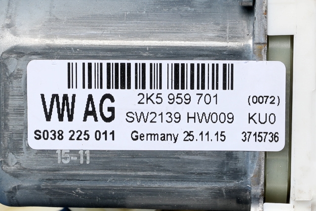 Ruteheis venstre foran til VW Caddy 2015-2020 (Type III, Fase 3)  (VAG|2K5 959 701|5K0 959 793|)