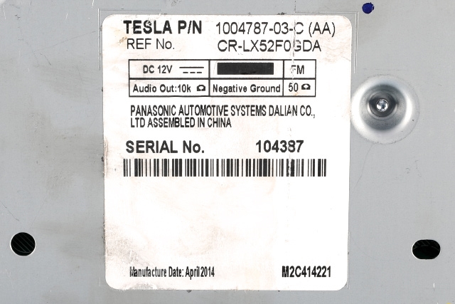 Bilstereo til Tesla Model S 2013-2016 (Fase 1)  (TESLA|1004787-03-C|)