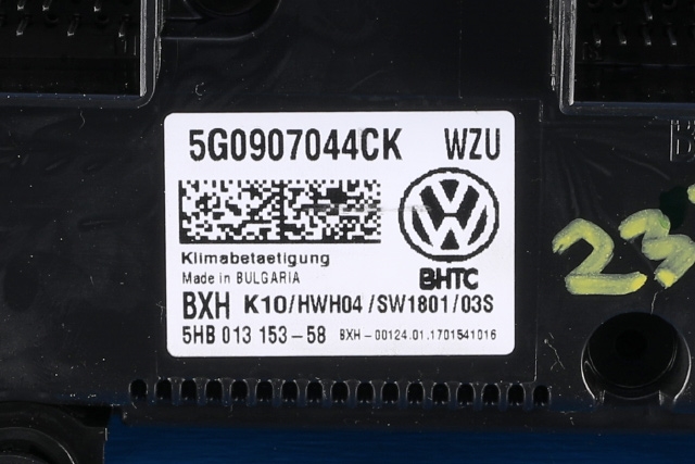 Varmeapparat betjening til VW Touran 2015-2021 (Type II)  (VAG|5G0 907 044 CK|)