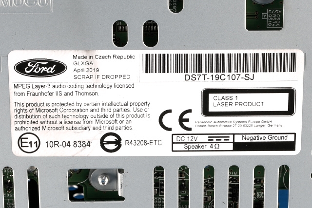 Bilstereo navigasjon til Ford Mondeo 2019-->> (Type V, Fase 2) (FORD|DS7T-19C107-SJ|)