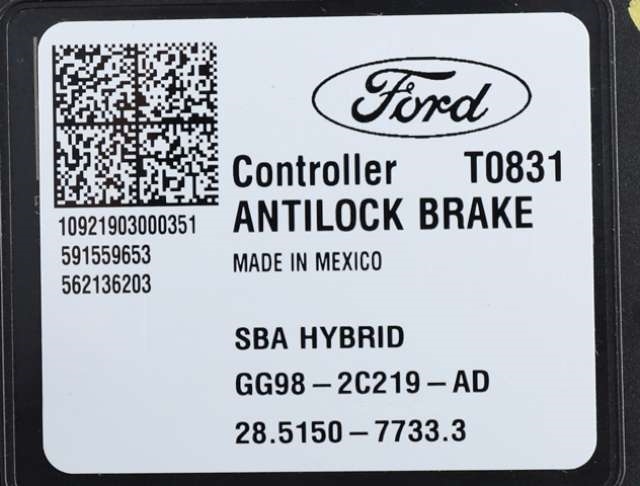 ABS sentral til Ford Mondeo 2019-->> (Type V, Fase 2)  (FORD|GG98-2C555-AD|)
