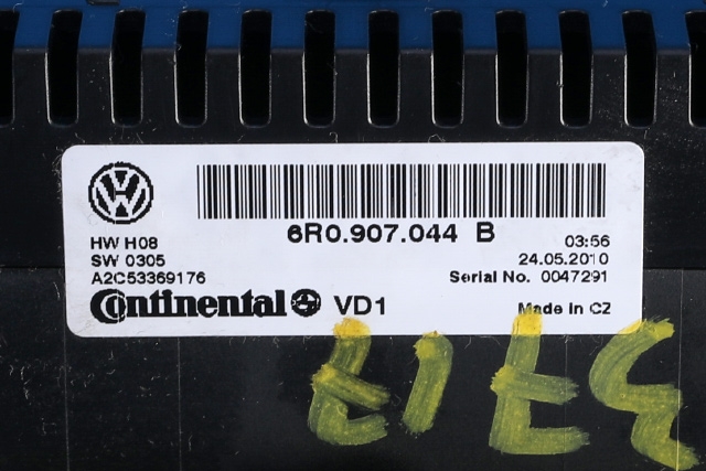 Varmeapparat betjening til VW Polo 2009-2014 (Type V, Fase 1) (VAG|6R0 907 044 B|)