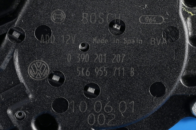 Viskermotor bakrute til VW Polo 2009-2014 (Type V, Fase 1)  (BOSCH|0 390 201 207|5K6 955 711 B|)