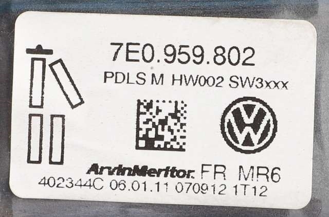 Ruteheis høyre foran til VW Transporter / Caravelle 2009-2015 (Fase 2) (T5) (T5) (VAG|7E0 959 802|)