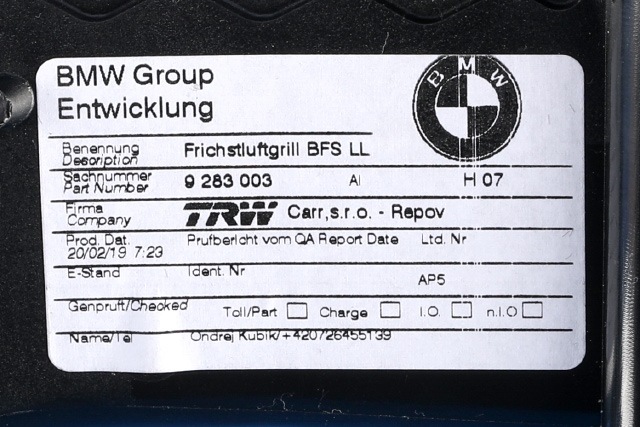Dashbord friskluftdyse høyre til BMW i3 2013-2022  (BMW|9 283 003|)