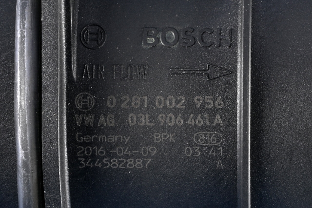 Luftmengde/luftmassemåler til VW Tiguan 2016-2020 (Type II, Fase 1)  (BOSCH|0 281 002 956|03L 906 461 A|)