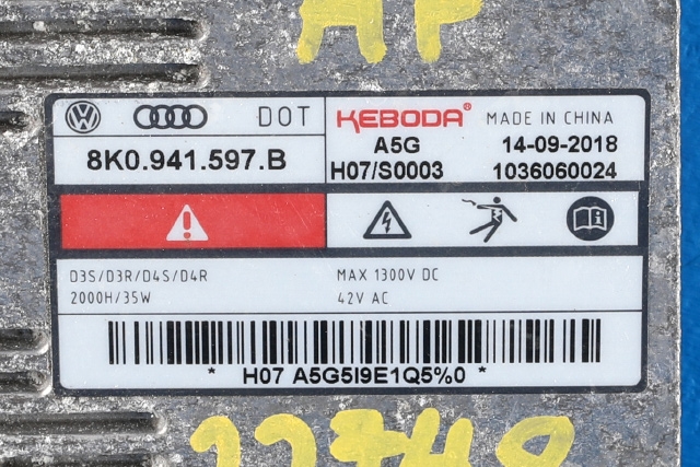 Styreenhet xenon/ballast til Škoda Superb 2015-->> (Type III)  (VAG|8K0 941 597 B|)