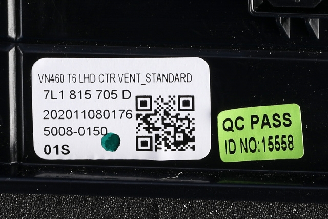 Dashbord friskluftdyse midtkonsoll til VW Transporter / Caravelle 2019-->> (T6.1) (T6.1) (VAG|7L1 815 705 D|)