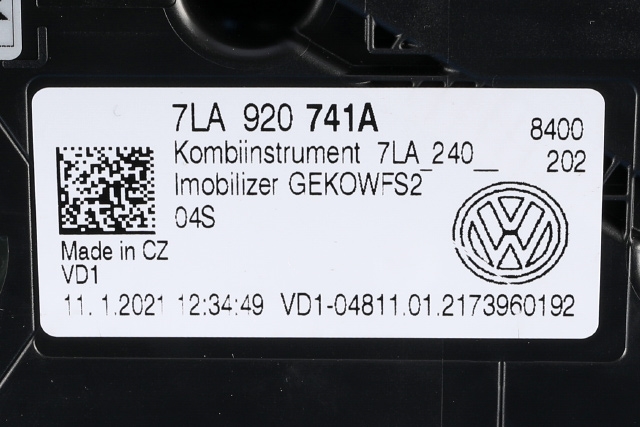 Instrumentpanel til VW Transporter / Caravelle 2019-->> (T6.1) (T6.1) (VAG|7LA 920 741 A|)
