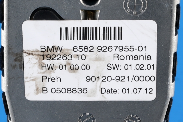 Bilstereo navigasjon betjeningspanel til BMW 1-Serie 2011-2015 (Fase 1) (F20/F21) (F20/F21) (BMW|65.82-9 267 955|)
