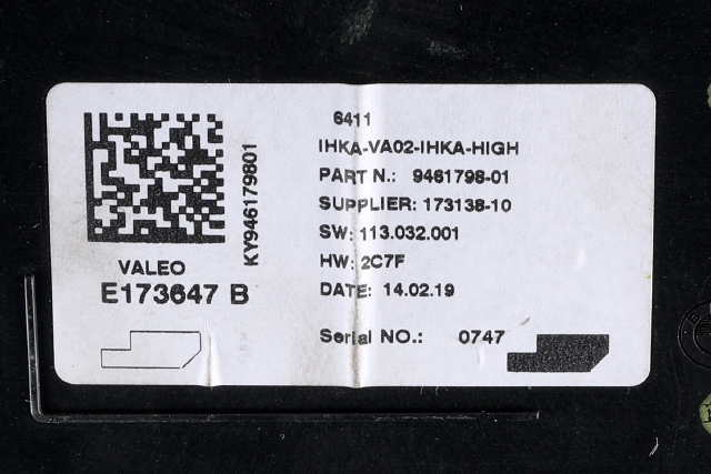 Styreenhet klima/aircondition til BMW i3 2013-2022  (BMW|9 461 798|)