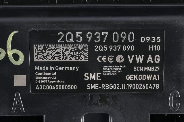 Styreenhet comfort (BCM) til VW Transporter / Caravelle 2019-->> (T6.1) (T6.1) (VAG|2Q5 937 090|)