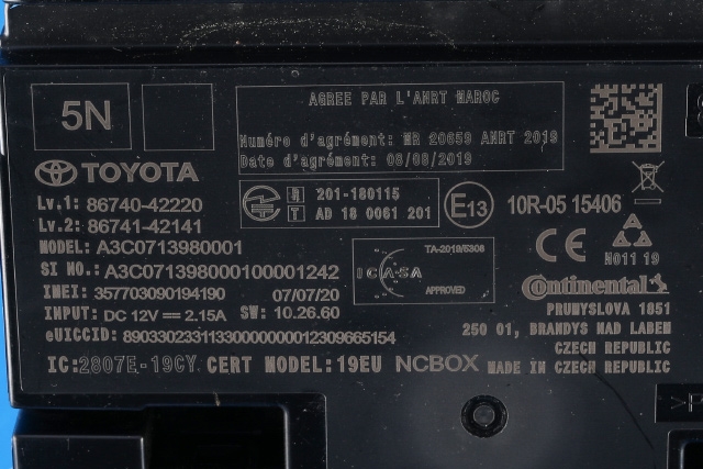 Styreenhet diverse til Toyota RAV4 2019-->> (Type V)  (TOYOTA|86740-42220|)