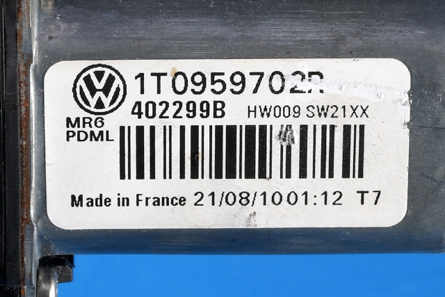 Ruteheis, kun motor, høyre foran til VW Caddy 2010-2015 (Type III, Fase 2) (VAG|1T0 959 702 R|)