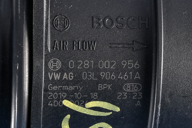 Luftmengde/luftmassemåler til VW Transporter / Caravelle 2019-->> (T6.1) (T6.1) (BOSCH|0 281 002 956|03L 906 461 A|)