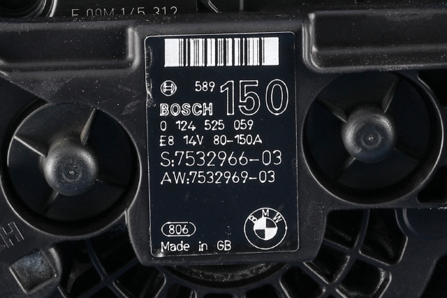 Dynamo til BMW 3-Serie 2005-2011 (E90/E91/E92/E93) (E90/E91/E92/E93) (BOSCH|0 124 525 059|7 532 966. 14 VOLT - 150 AMP|)