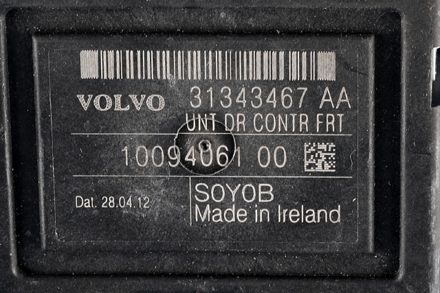 Styreenhet dør høyre foran til Volvo XC60 2008-2013 (Type I, Fase 1) (VOLVO|31343467 AA|)