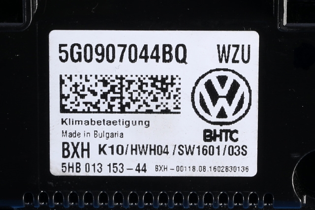 Varmeapparat betjening til VW Passat 2015-2019 (Fase 1) (B8) (B8) (VAG|5G0 907 044 BQ|)