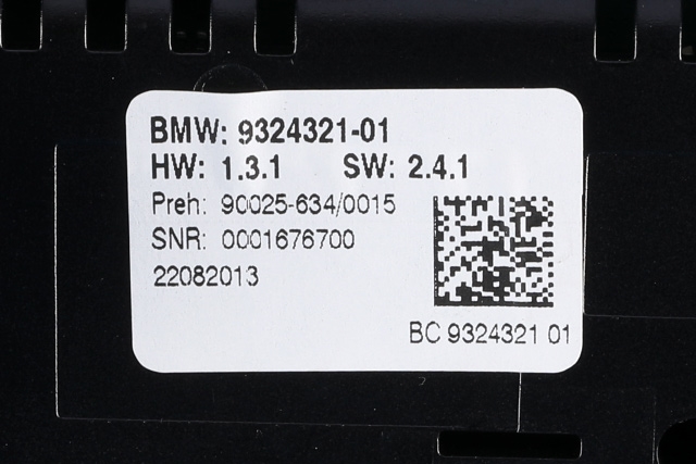 Varmeapparat betjening til BMW 5-Serie 2010-2017 (F10/F11) (F10/F11) (BMW|9 324 321|)