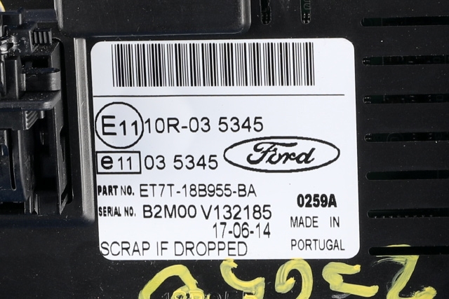 Instrument kjørecomputer til Ford Transit Courier 2014-2018 (Type I, Fase 1)  (FORD|ET7T-18B955-BA|)