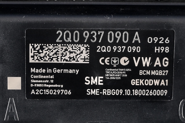 Styreenhet comfort (BCM) til VW Polo 2017-2021 (Type VI, Fase 1) (VAG|2Q0 937 090 A|)
