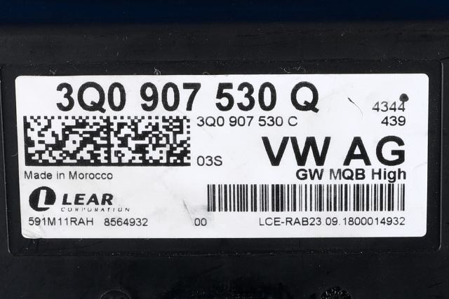 Styreenhet diverse til VW Polo 2017-2021 (Type VI, Fase 1) (VAG|3Q0 907 530 Q|)