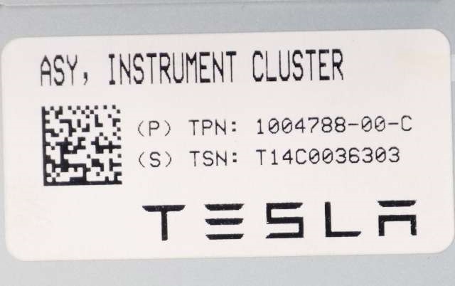 Instrumentpanel til Tesla Model S 2013-2016 (Fase 1) (TESLA|1004788-00-C|)